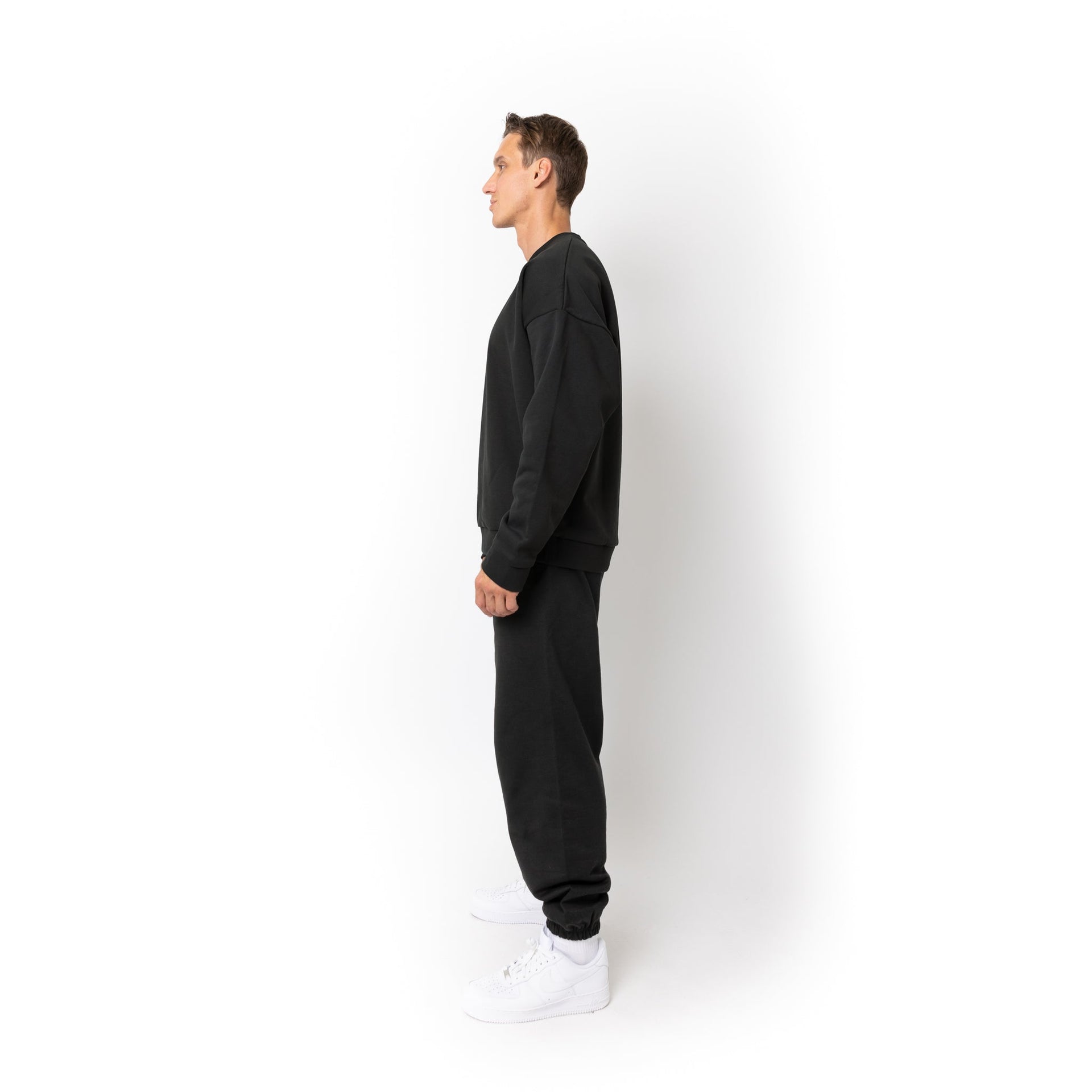 HERO-1050 MAX Unisex Blank Crewneck Sweatshirt - Off Black 1050M Adult Black Crewneck HERO MAX Tops Unisex