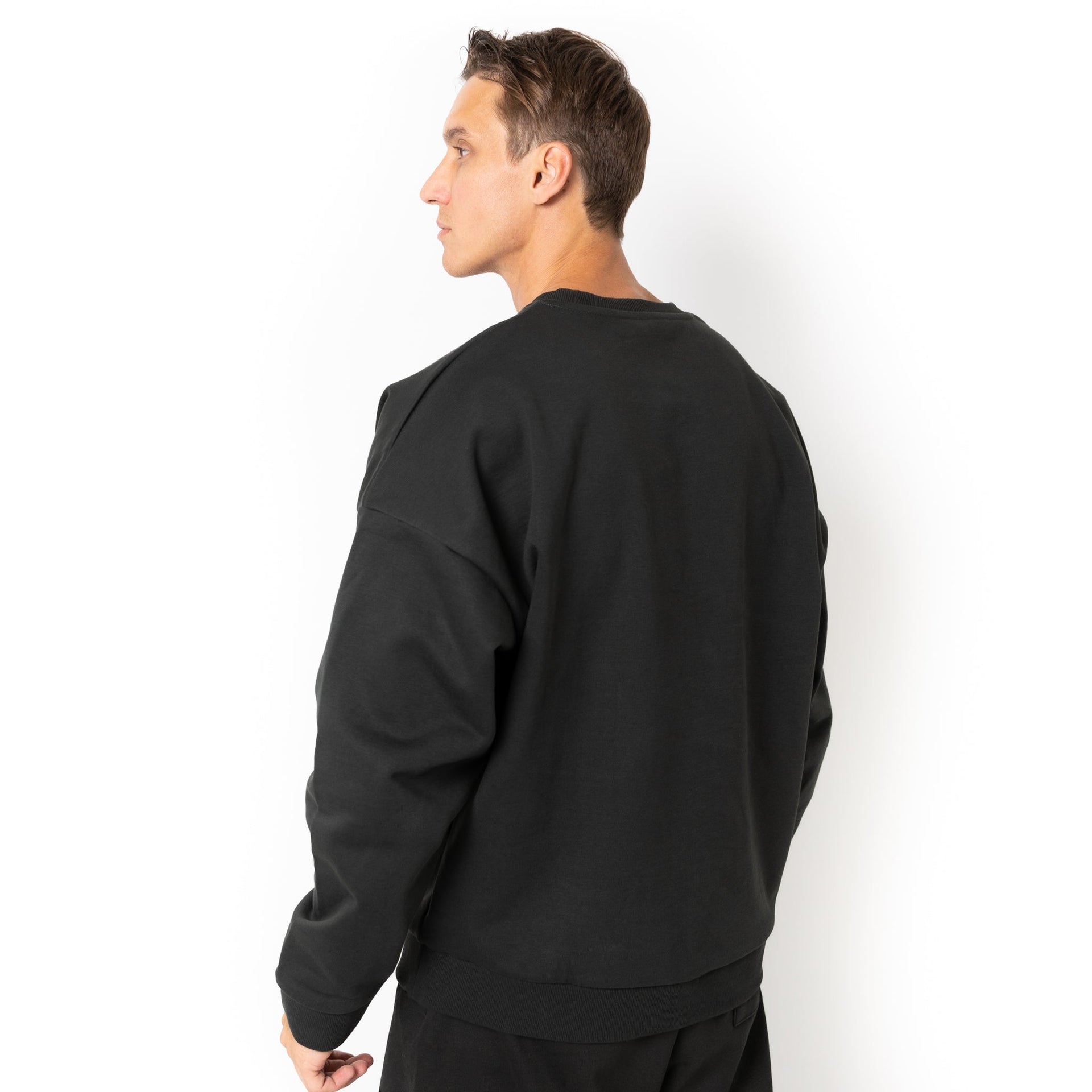 HERO-1050 MAX Unisex Blank Crewneck Sweatshirt - Off Black 1050M Adult Black Crewneck HERO MAX Tops Unisex