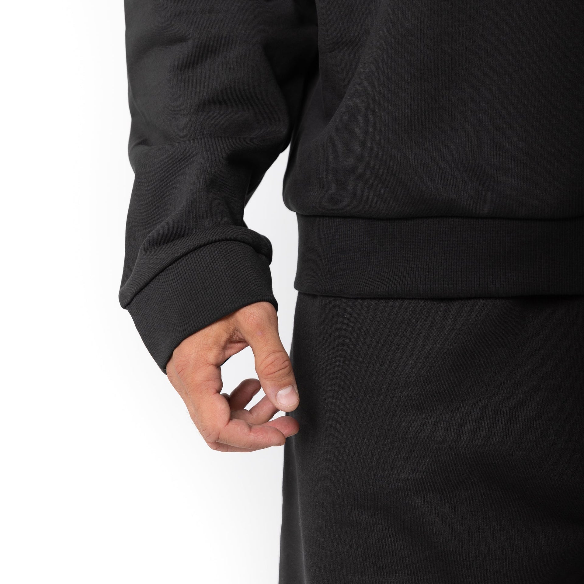 HERO-1050 MAX Unisex Blank Crewneck Sweatshirt - Off Black 1050M Adult Black Crewneck HERO MAX Tops Unisex