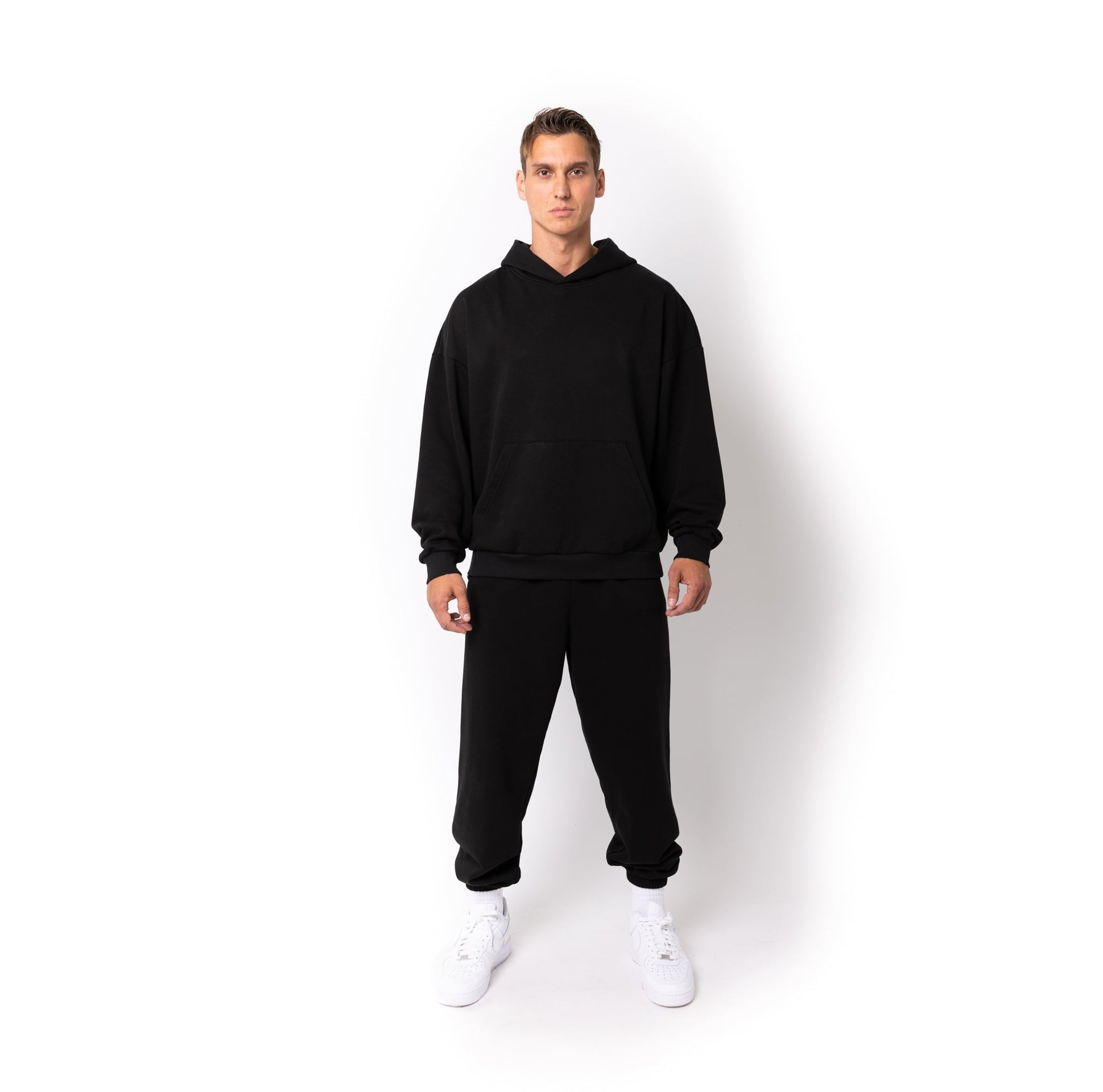 HERO-2120 Unisex Drop Shoulder Pullover Hoodie - Black 2120 Adult Black HERO Tops Unisex