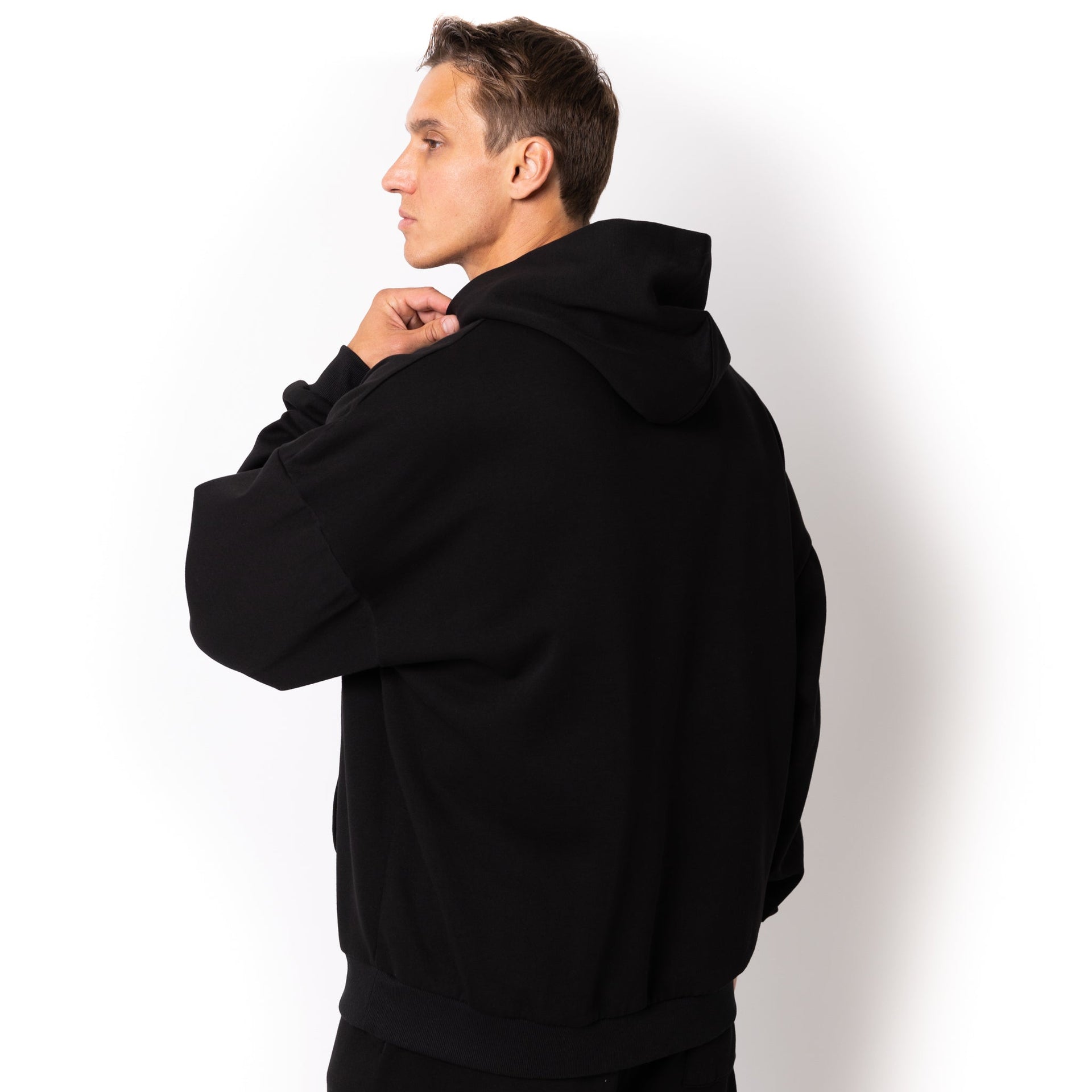 HERO-2120 Unisex Drop Shoulder Pullover Hoodie - Black 2120 Adult Black HERO Tops Unisex