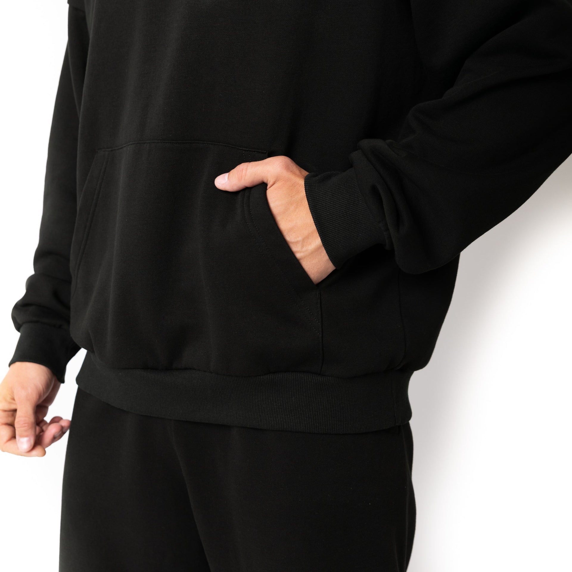 HERO-2120 Unisex Drop Shoulder Pullover Hoodie - Black 2120 Adult Black HERO Tops Unisex