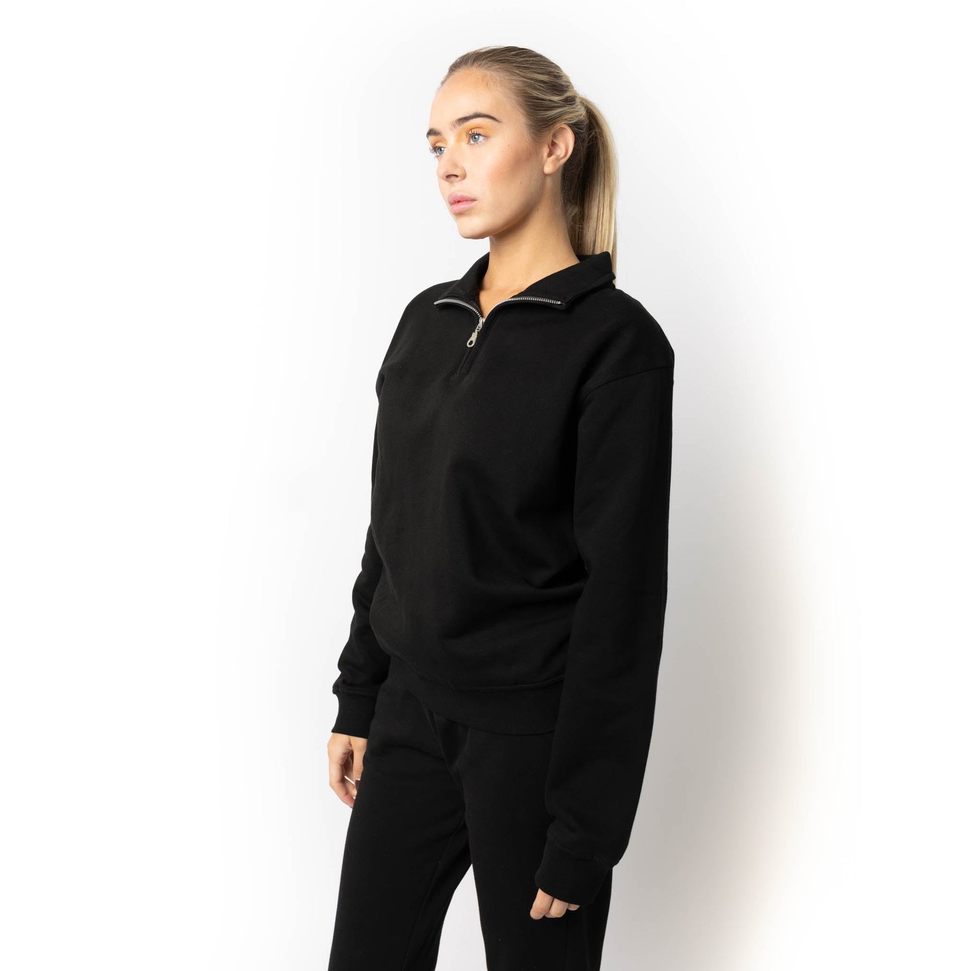 HERO-4020 Unisex Quarter Zip Sweatshirt - Black 4020 Adult Black HERO Quarter Zip Tops Unisex