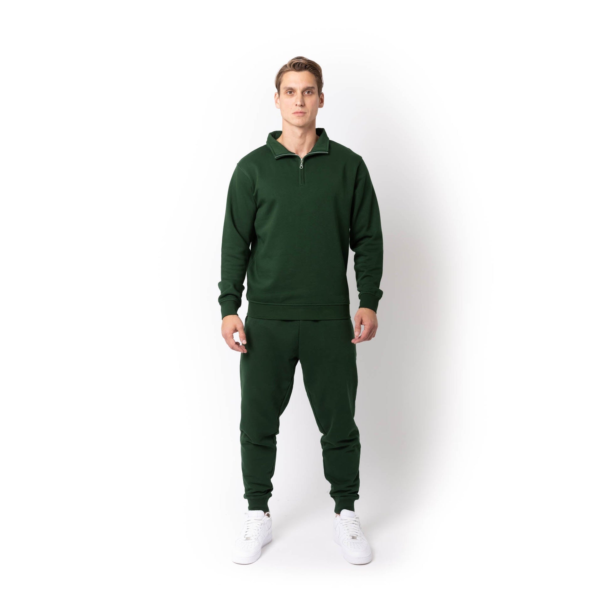 HERO-4020 Unisex Quarter Zip Sweatshirt - Forest Green 4020 Adult Forest Green HERO Quarter Zip Tops Unisex