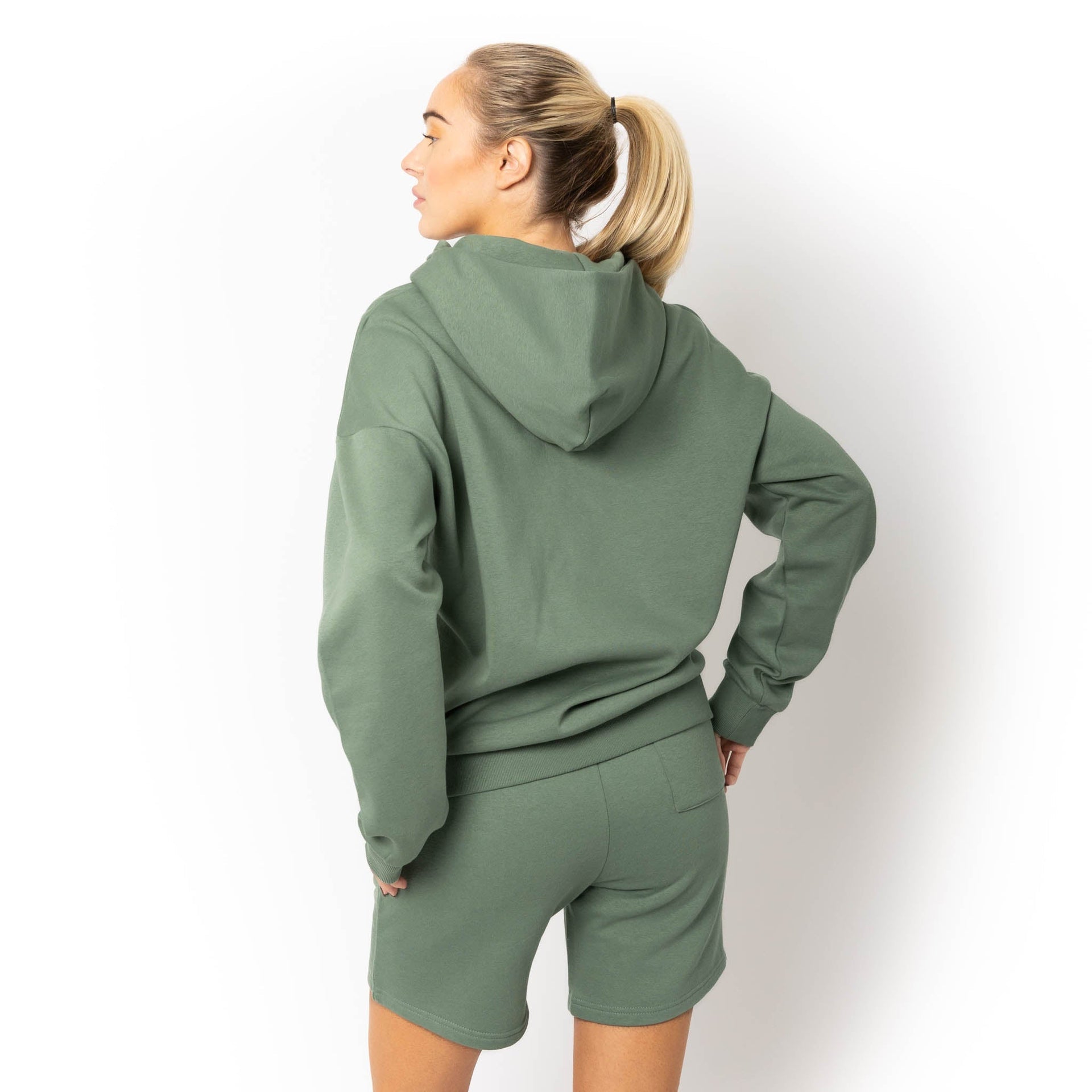 HERO-4220 Unisex Drop Shoulder Scuba 1/2 Zip Hoodie - Dusty Green 4220 Adult HERO Unisex