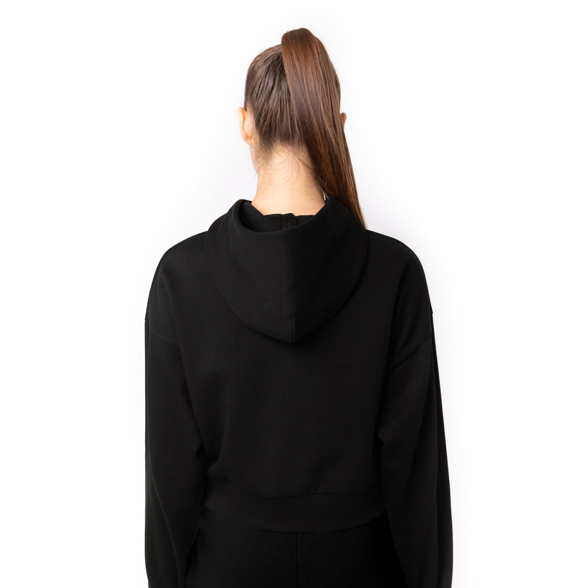 HERO-4220C Cropped Drop Shoulder Scuba 1/2 Zip Hoodie - Black 4220C Adult Black HERO Tops Unisex