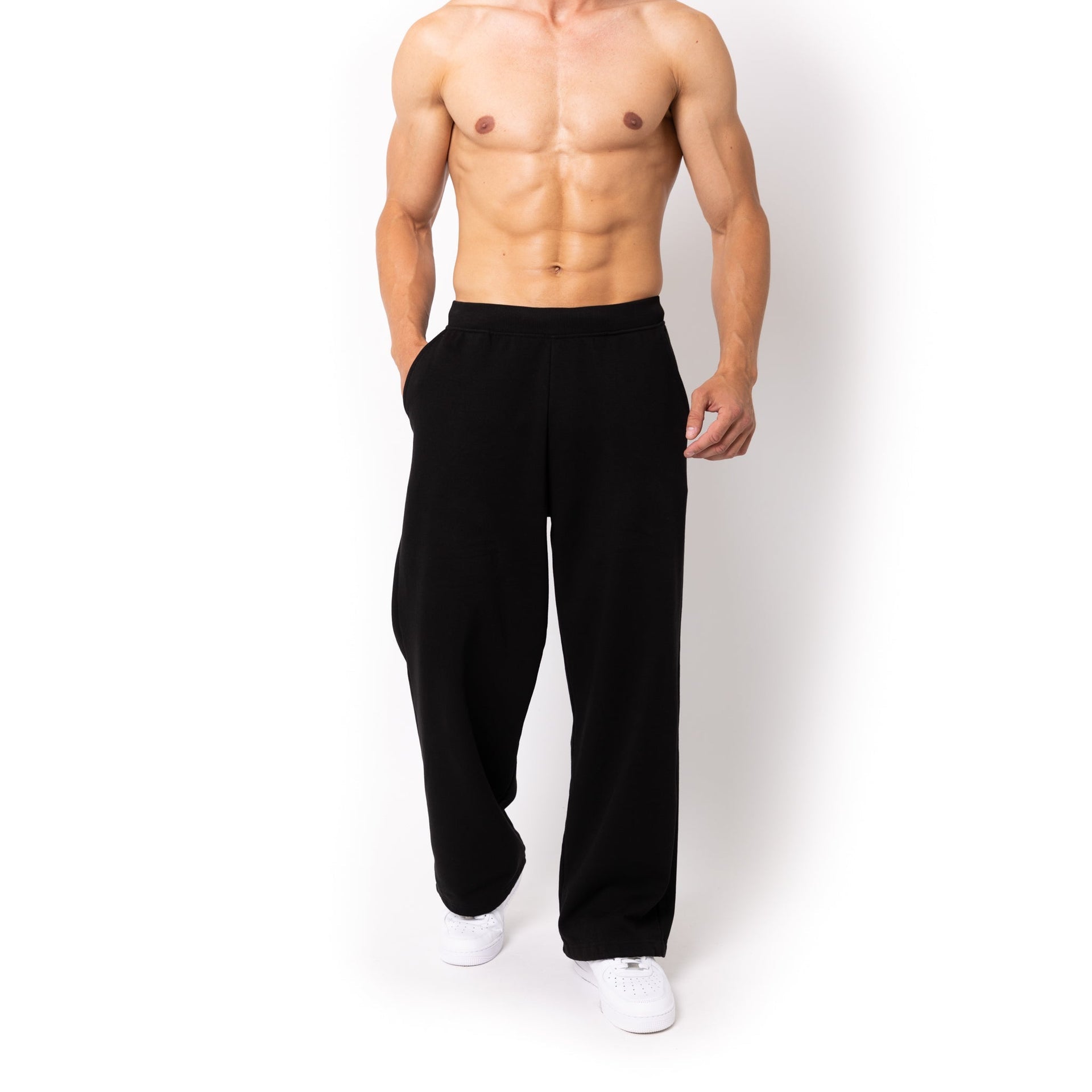 HERO-5220 Unisex Wide Leg Sweatpants - Black 5220 Adult Black Bottoms HERO