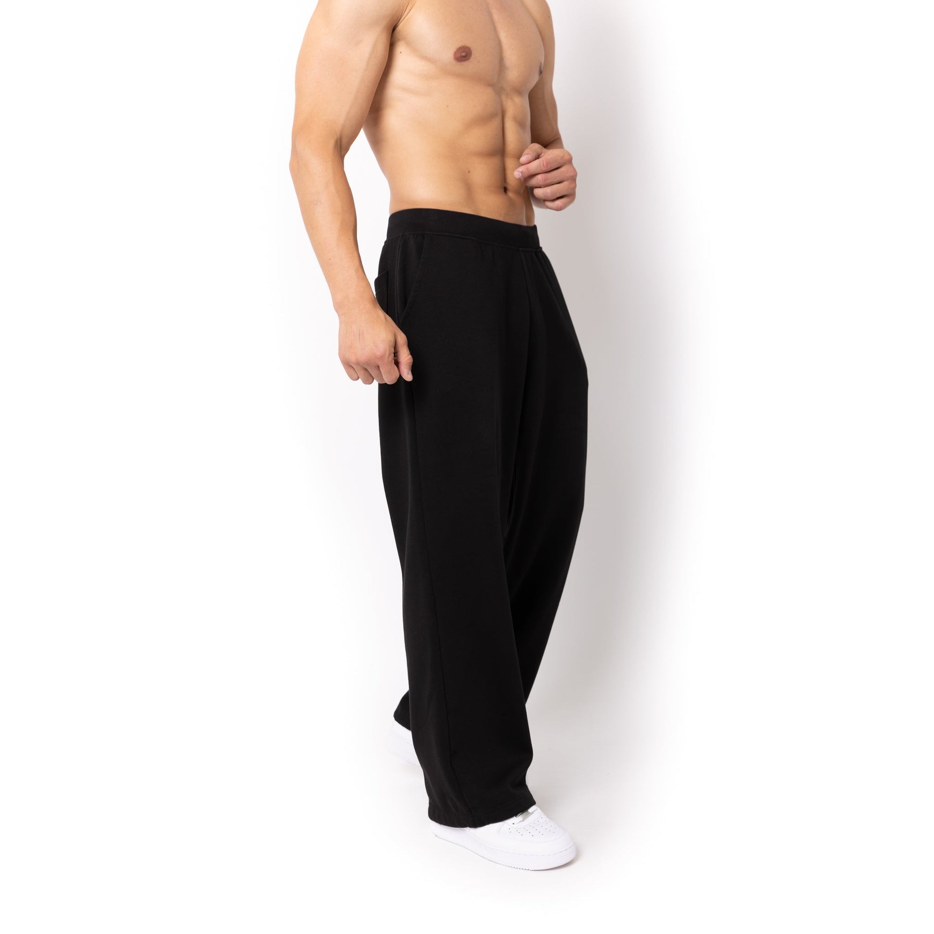 HERO-5220 Unisex Wide Leg Sweatpants - Black 5220 Adult Black Bottoms HERO