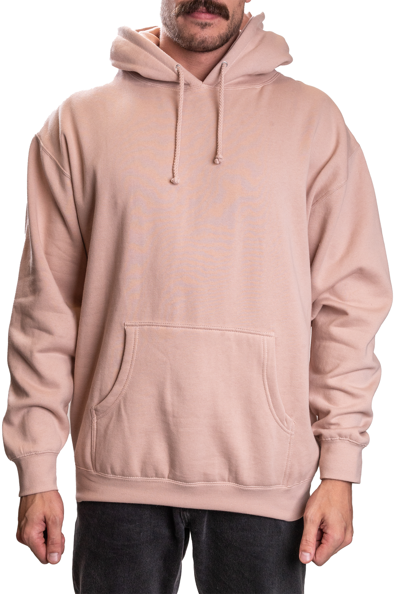 IND4000G - Mens Organic / Recycled Hooded Pullover Dusty Pink BASIC FLEECE Heavyweight IND4000 IND4000G INDEPENDENT MEN ORGANIC PULLOVERS RECYCLED REGULAR tearaway