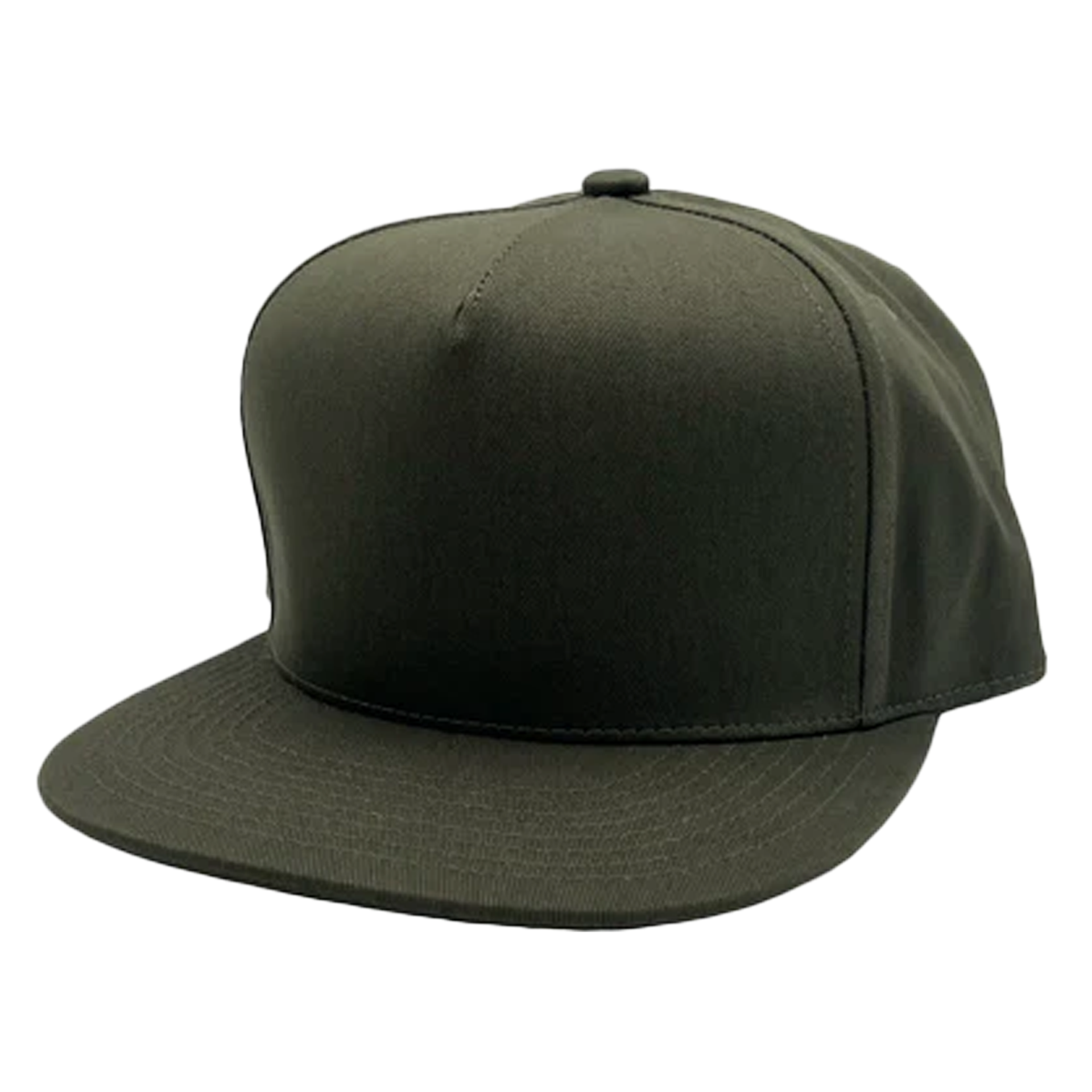 GNV-OTS001P5 - 5 Panels High Profile Flat Bill Olive One Size 5 PANELS COTTON FLAT FLAT BILL HIGH PROFILE nissi caps SNAPBACK STRUCTURED UNISEX
