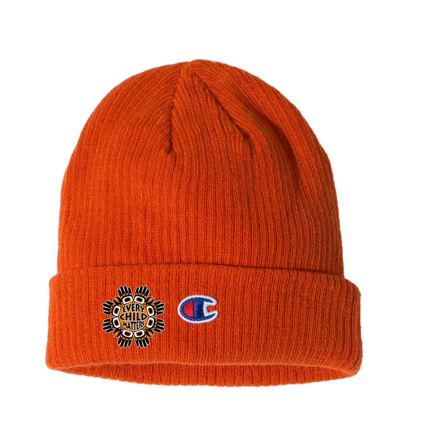 Champion Blaze Orange Toque with 'Every Child Matters' Hands Maple Leaf Design