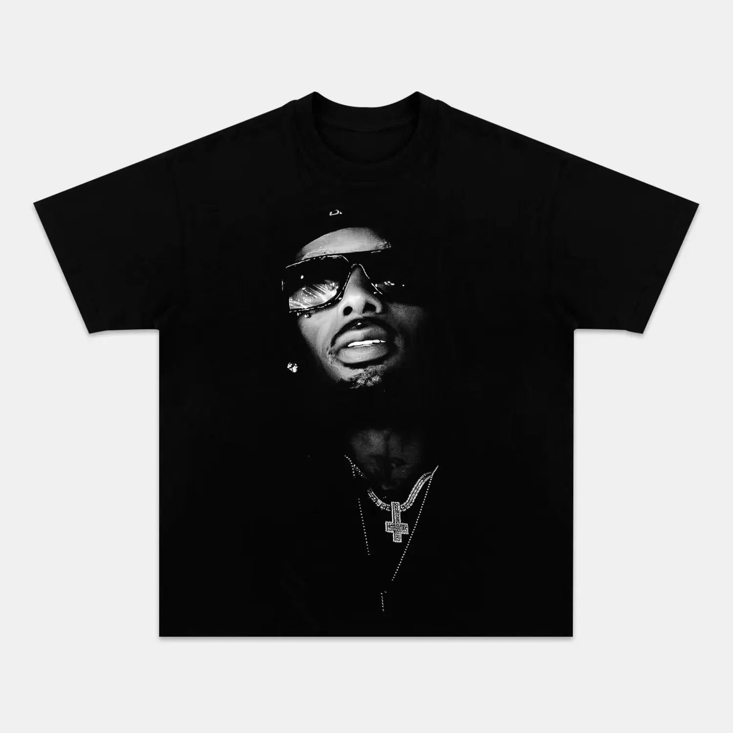 PLAYBOI CARDS 2025 TEE BLACK TEE BIG FACE BIG FACES HIP HOP MUSIC