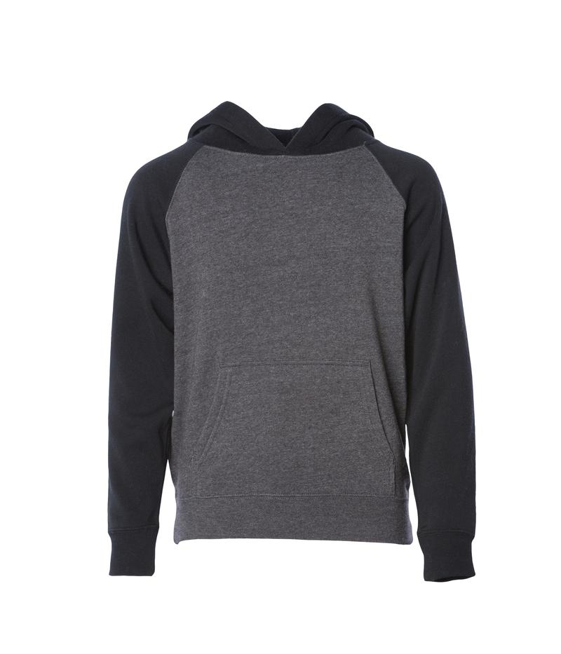 PRM10TSB - Toddler Lightweight Special Blend Raglan Hooded Pullover Carbon Charcoal Heather Black INDEPENDENT Lightweight PREMIUM PRM10 PRM10TSB PULLOVERS REGULAR SPECIAL BLEND tearaway TODDLERS UNISEX YOUTH