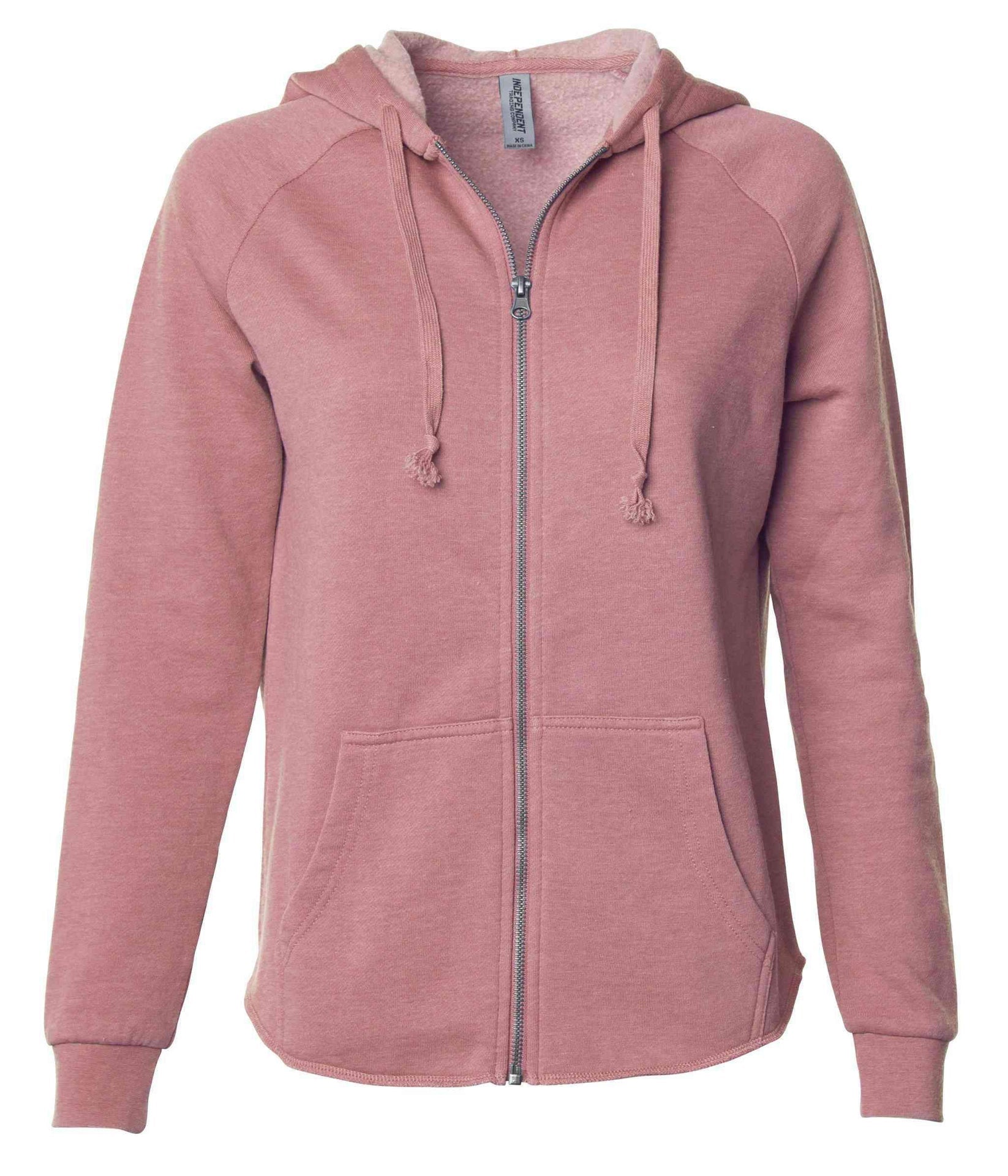 PRM2500Z - Women's California Wave Wash Zip Hood Dusty Rose BASIC FLEECE CALI WAVE WASH COTTON / POLYESTER hoodie INDEPENDENT PREMIUM WOMEN