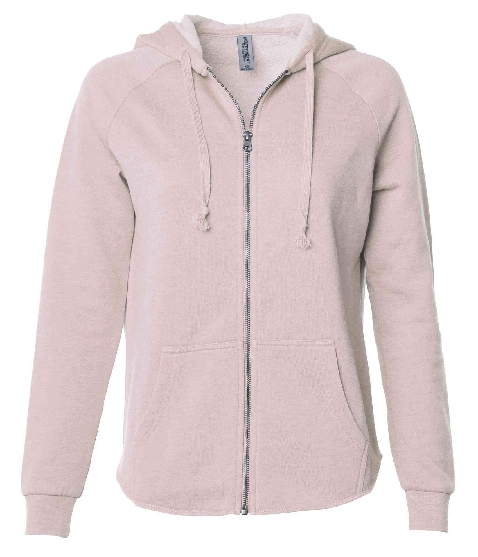 PRM2500Z - Women's California Wave Wash Zip Hood Blush BASIC FLEECE CALI WAVE WASH COTTON / POLYESTER hoodie INDEPENDENT PREMIUM WOMEN
