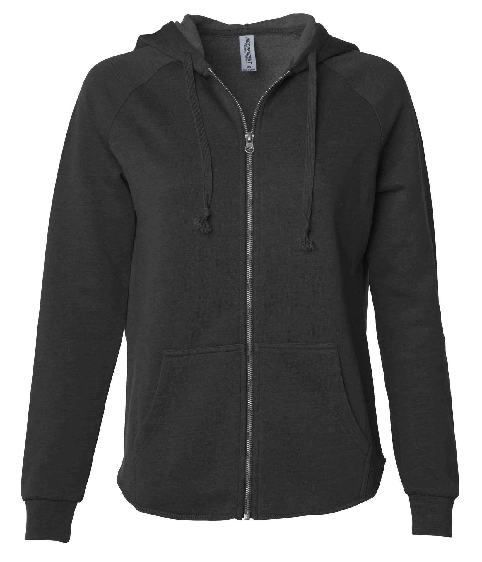 PRM2500Z - Women's California Wave Wash Zip Hood Black BASIC FLEECE CALI WAVE WASH COTTON / POLYESTER hoodie INDEPENDENT PREMIUM WOMEN