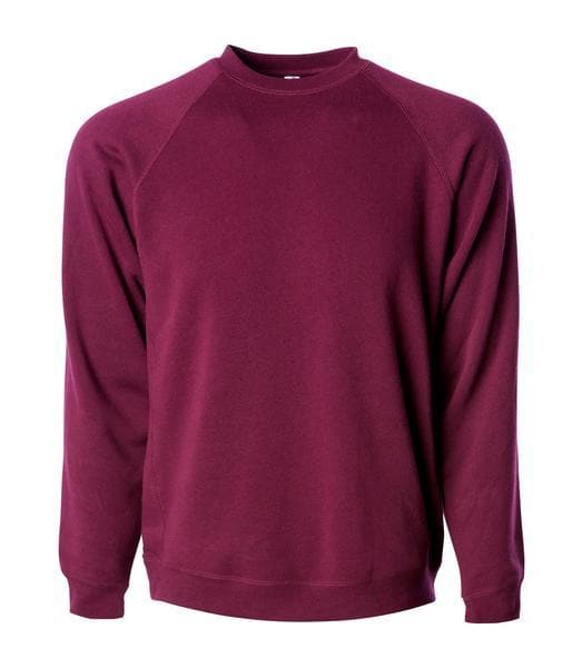 PRM30SBC - Unisex Special Blend Raglan Crew Maroon BASIC FLEECE COTTON / POLYESTER crew neck CREWS FITTED fleece INDEPENDENT PREMIUM PRM PRM30 pullover RAGLAN SPECIAL BLEND sweatshirt tearaway UNISEX