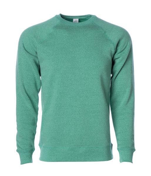 PRM30SBC - Unisex Special Blend Raglan Crew Sea Green Heather BASIC FLEECE COTTON / POLYESTER crew neck CREWS FITTED fleece INDEPENDENT PREMIUM PRM PRM30 pullover RAGLAN SPECIAL BLEND sweatshirt tearaway UNISEX