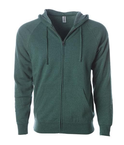 PRM33SBZ - Unisex Special Blend Zip Hooded Sweatshirt Moss Heather BASIC FLEECE COTTON / POLYESTER FITTED hoodie INDEPENDENT PREMIUM PRM33 PRM33SBZ SPECIAL BLEND tearaway UNISEX