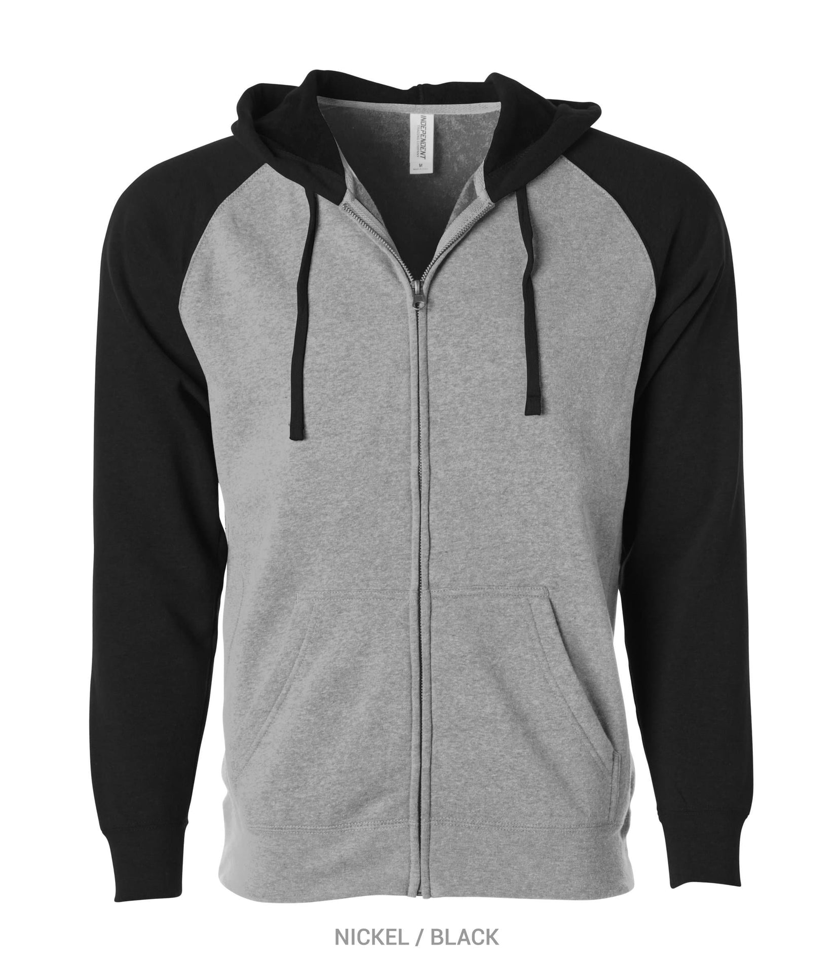 PRM33SBZ - Unisex Special Blend Zip Hooded Sweatshirt Nickel Black BASIC FLEECE COTTON / POLYESTER FITTED hoodie INDEPENDENT PREMIUM PRM33 PRM33SBZ SPECIAL BLEND tearaway UNISEX