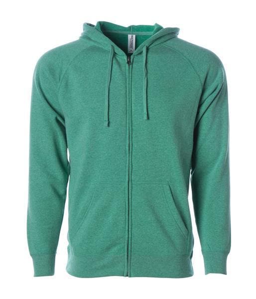PRM33SBZ - Unisex Special Blend Zip Hooded Sweatshirt Sea Green Heather BASIC FLEECE COTTON / POLYESTER FITTED hoodie INDEPENDENT PREMIUM PRM33 PRM33SBZ SPECIAL BLEND tearaway UNISEX
