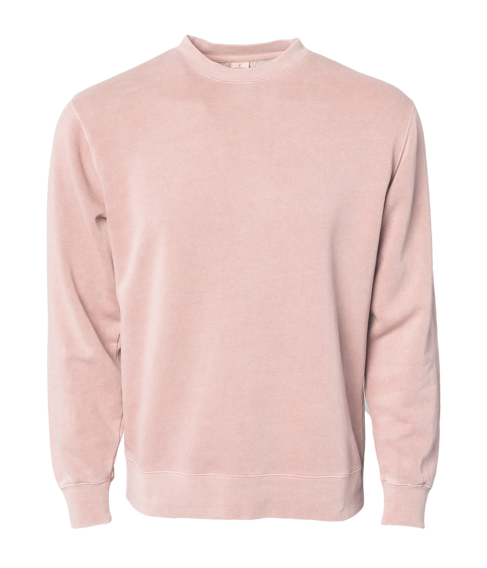 PRM3500 - Unisex Midweight Pigment Dyed Crew Neck Pigment Dusty Pink COTTON / POLYESTER INDEPENDENT MIDWEIGHT Pigment Dye PIGMENT DYES REGULAR shsdparentproduct unisex