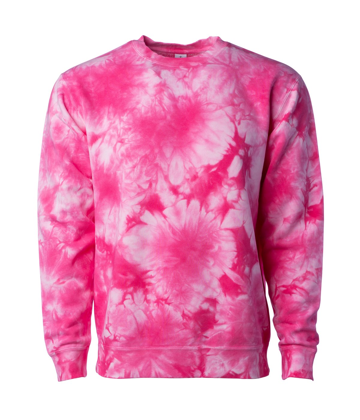 PRM3500TD - Unisex Midweight Tie Dye Crew Tie Dye Pink BASIC FLEECE COTTON / POLYESTER CREWS GARMENT DYES INDEPENDENT mens MIDWEIGHT PREMIUM pullover REGULAR TIE DIE Tie Dye UNISEX