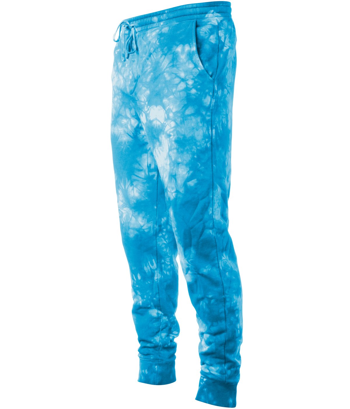 PRM50PTTD - Men's Tie Die Fleece Pant Tie Dye Aqua Blue BOTTOMS COTTON / POLYESTER GARMENT DYES INDEPENDENT MEN mens pant PANTS PREMIUM PRM PRM50 REGULAR Sweat Tie Dye