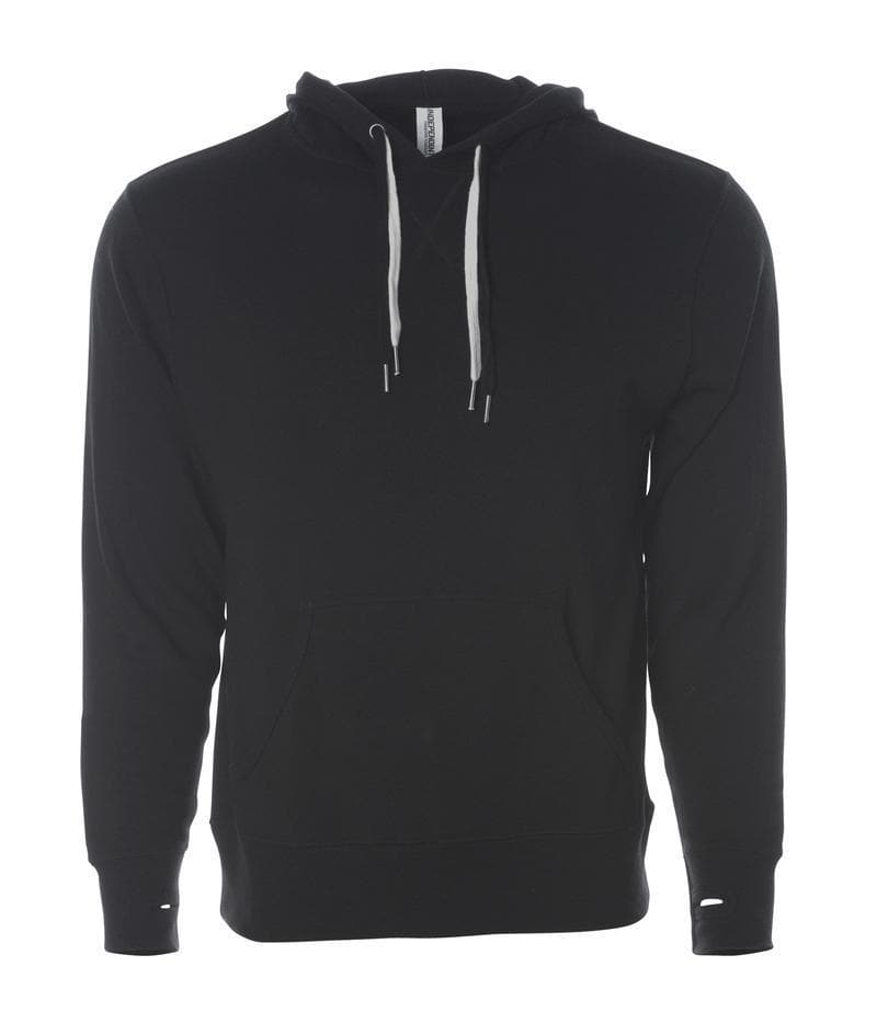PRM90HT - Unisex Heather French Terry Hooded Pullover Black XS COTTON / POLYESTER FITTED FRENCH TERRY INDEPENDENT PREMIUM PRM90 PULLOVERS tearaway UNISEX