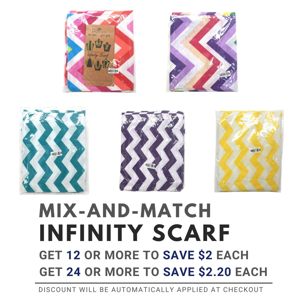Infinity Scarf - Individual Package, Various Colours, One Size, PP4057, PP4064 Accessories Infinity Scarf