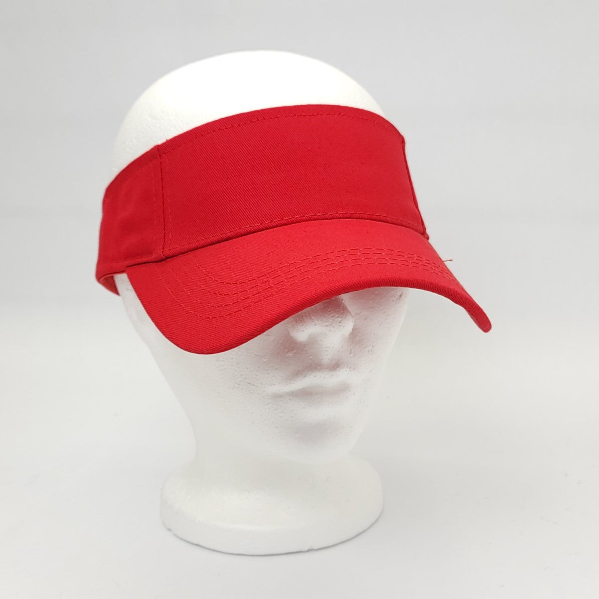 Plain Visor Cap - Various Colours, Adjustable OSFA Red Plain Cap