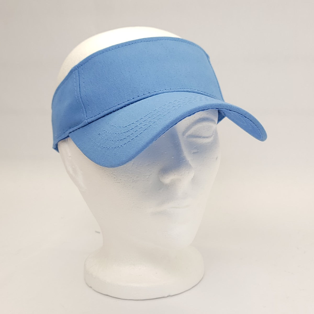 Plain Visor Cap - Various Colours, Adjustable OSFA Sky Blue Plain Cap