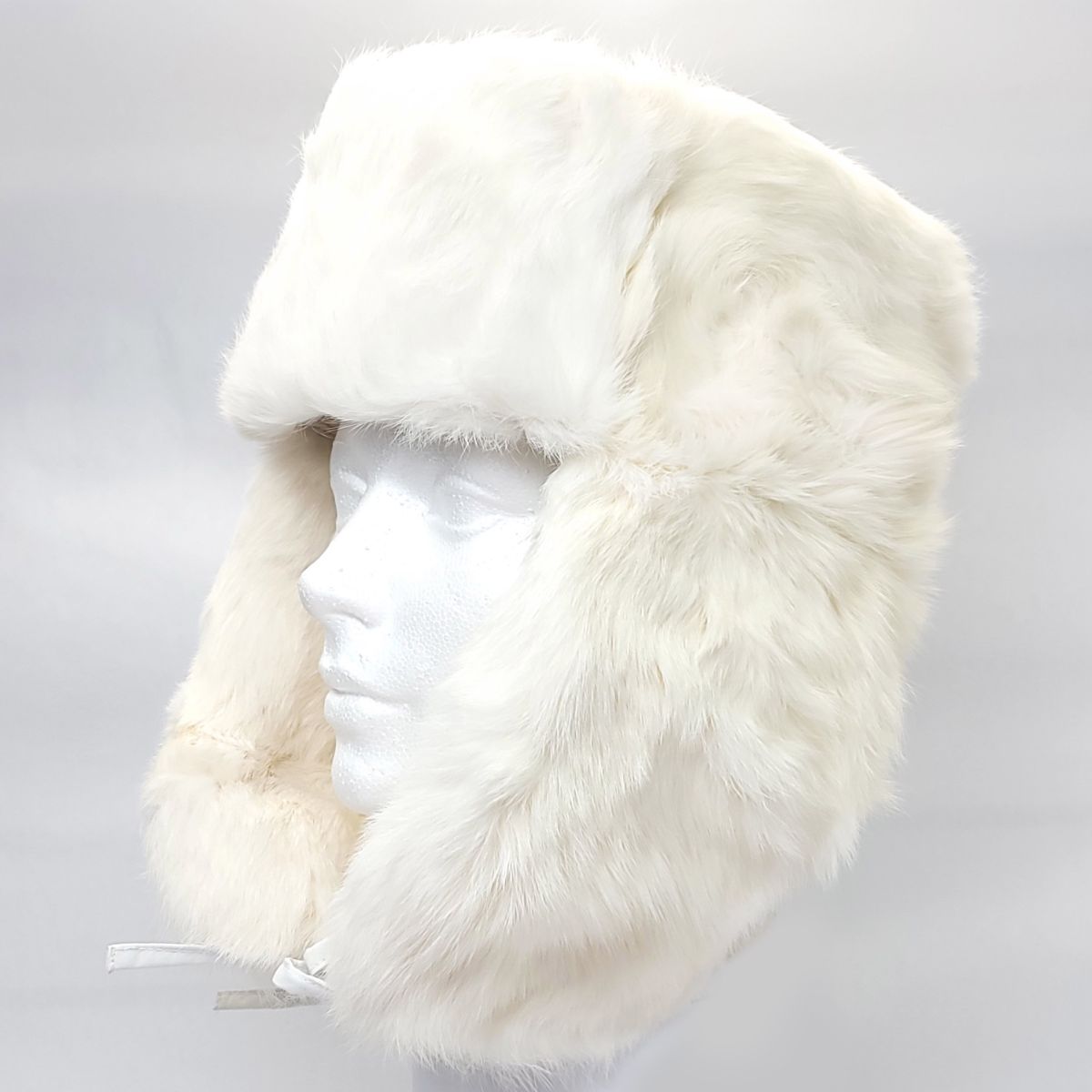 Rabbit Fur Trapper Hat with Puffer Lining- Multi-Coloured