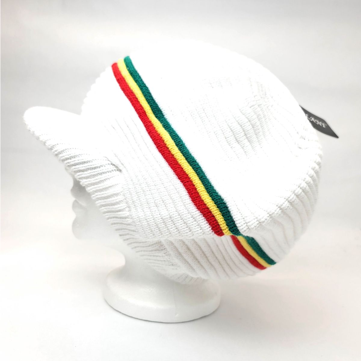 RASTA Knitted Visor Beanie-RV0014, Cotton, OSFA White OSFA