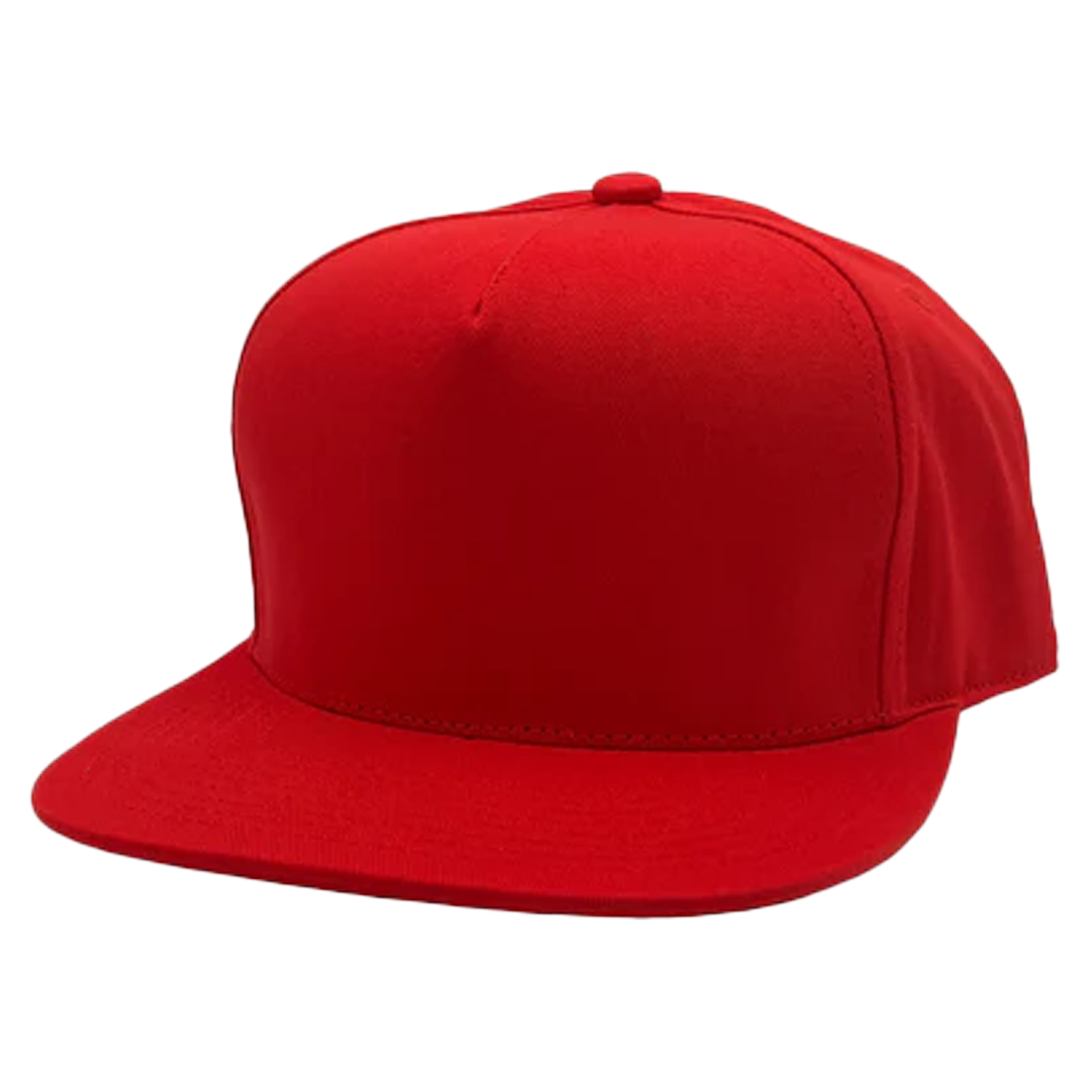 GNV-OTS001P5 - 5 Panels High Profile Flat Bill Red One Size 5 PANELS COTTON FLAT FLAT BILL HIGH PROFILE nissi caps SNAPBACK STRUCTURED UNISEX