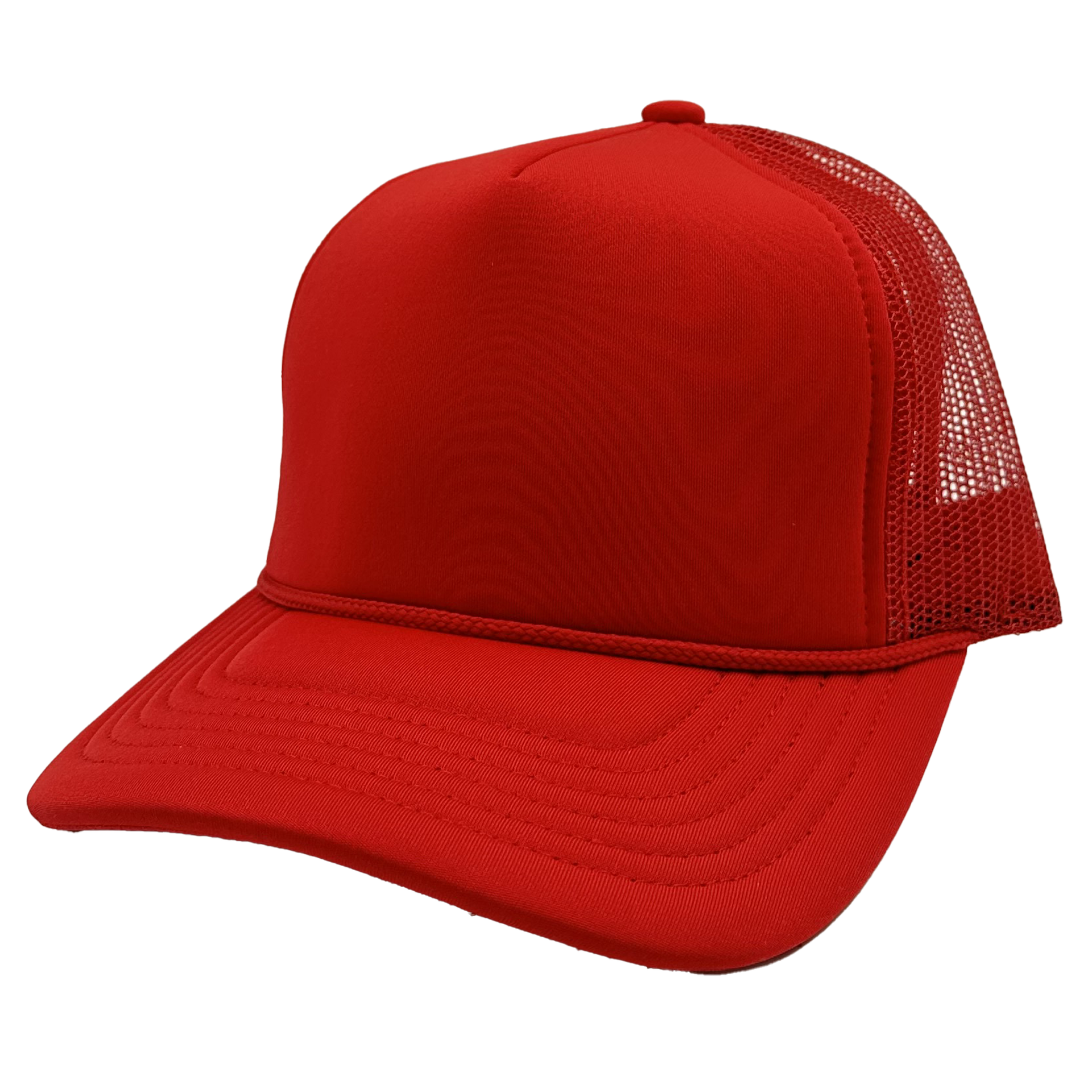 GNV-1222FT - Foam Trucker Cap Red One Size 5 PANELS COTTON / POLYESTER CURVE FOAM GNV-1222FT HIGH PROFILE MESH nissi caps SNAPBACK UNISEX