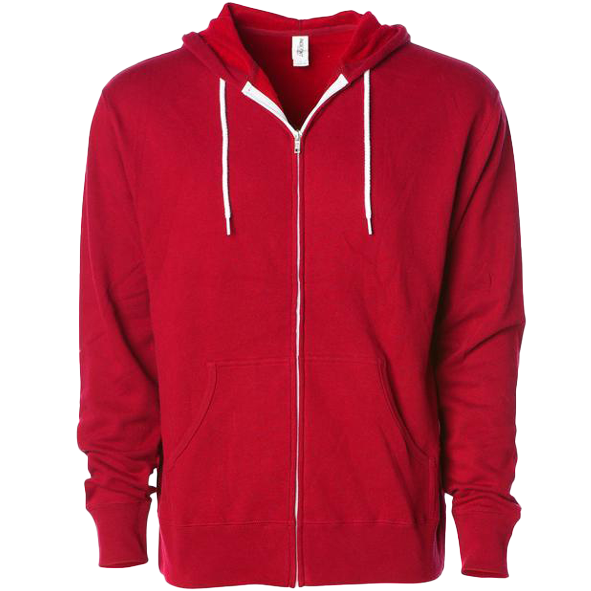 AFX90UNZ - Unisex Zip Hooded Sweatshirt Red COTTON / POLYESTER FITTED fleece INDEPENDENT Lightweight REGULAR shsdchildproduct tearaway UNISEX