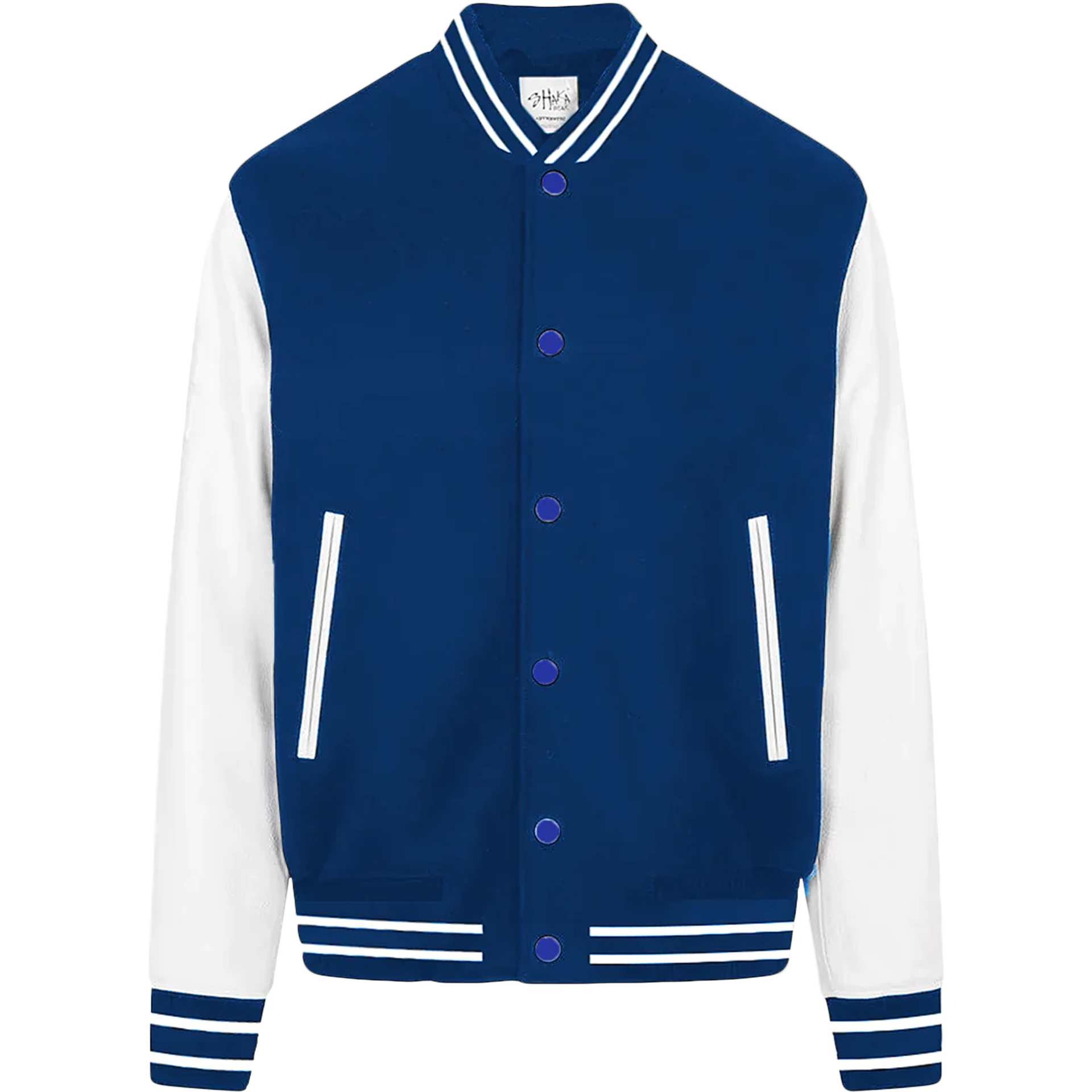 Leather Letterman Jacket White Royal Coache Jacket Crop MEN OUTERWEAR POLYESTER Shaka Wear