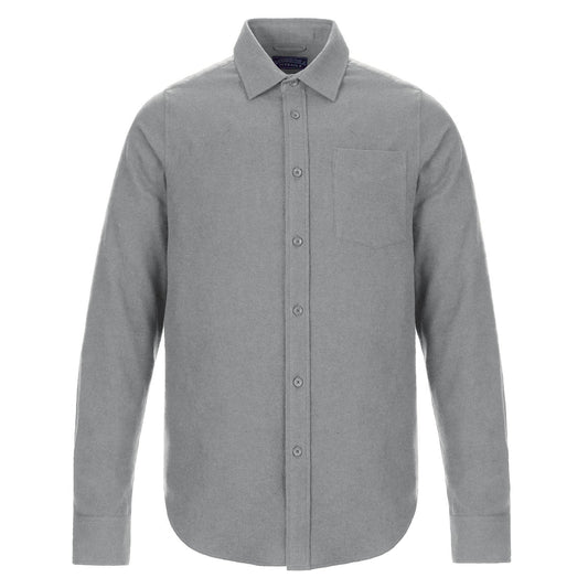 S04500 - Chalet - Men's Brushed Flannel Shirt Silver Heather 100% Cotton Flannel 4500 adult flannel mens Muskoka Trail shirt