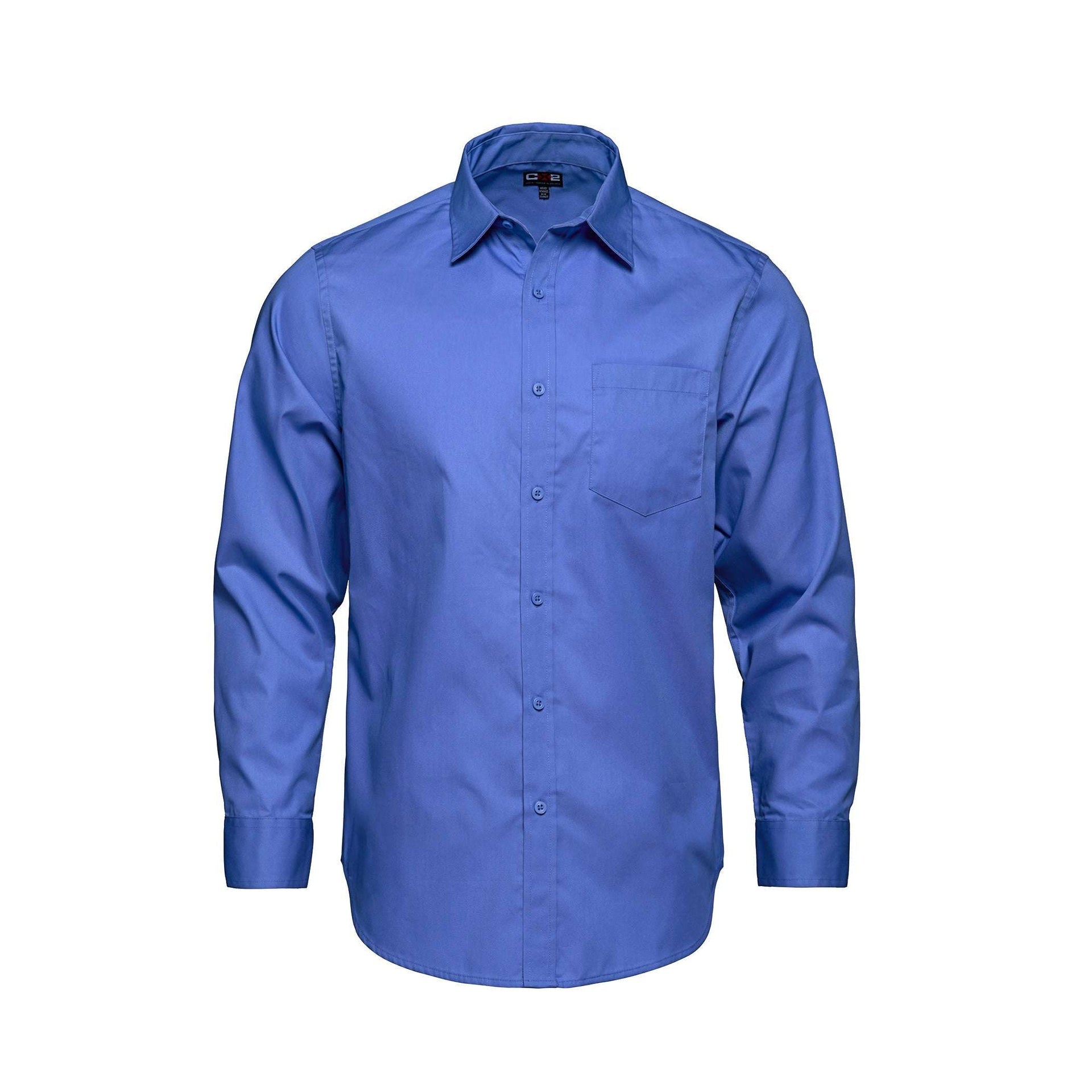 S04600 - Camden - Men's Poly-Cotton Twill Long Sleeve Easy-Care Shirt Blue 4600 __label:END AUG __label:NEW D610 long sleeve woven S04600 S4600 woven shirt