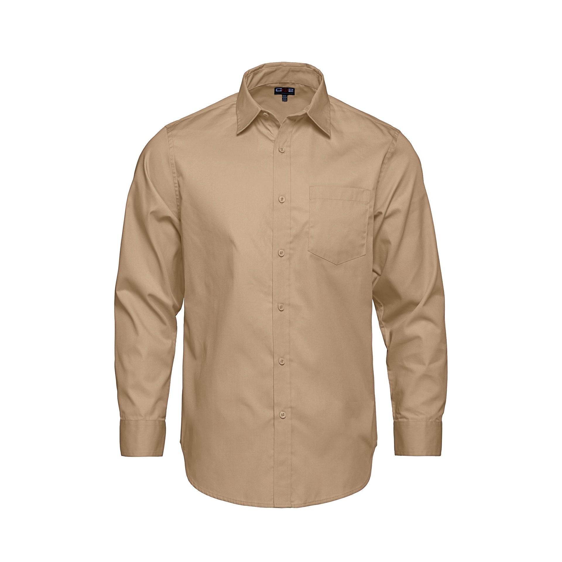 S04600 - Camden - Men's Poly-Cotton Twill Long Sleeve Easy-Care Shirt Sand 4600 __label:END AUG __label:NEW D610 long sleeve woven S04600 S4600 woven shirt