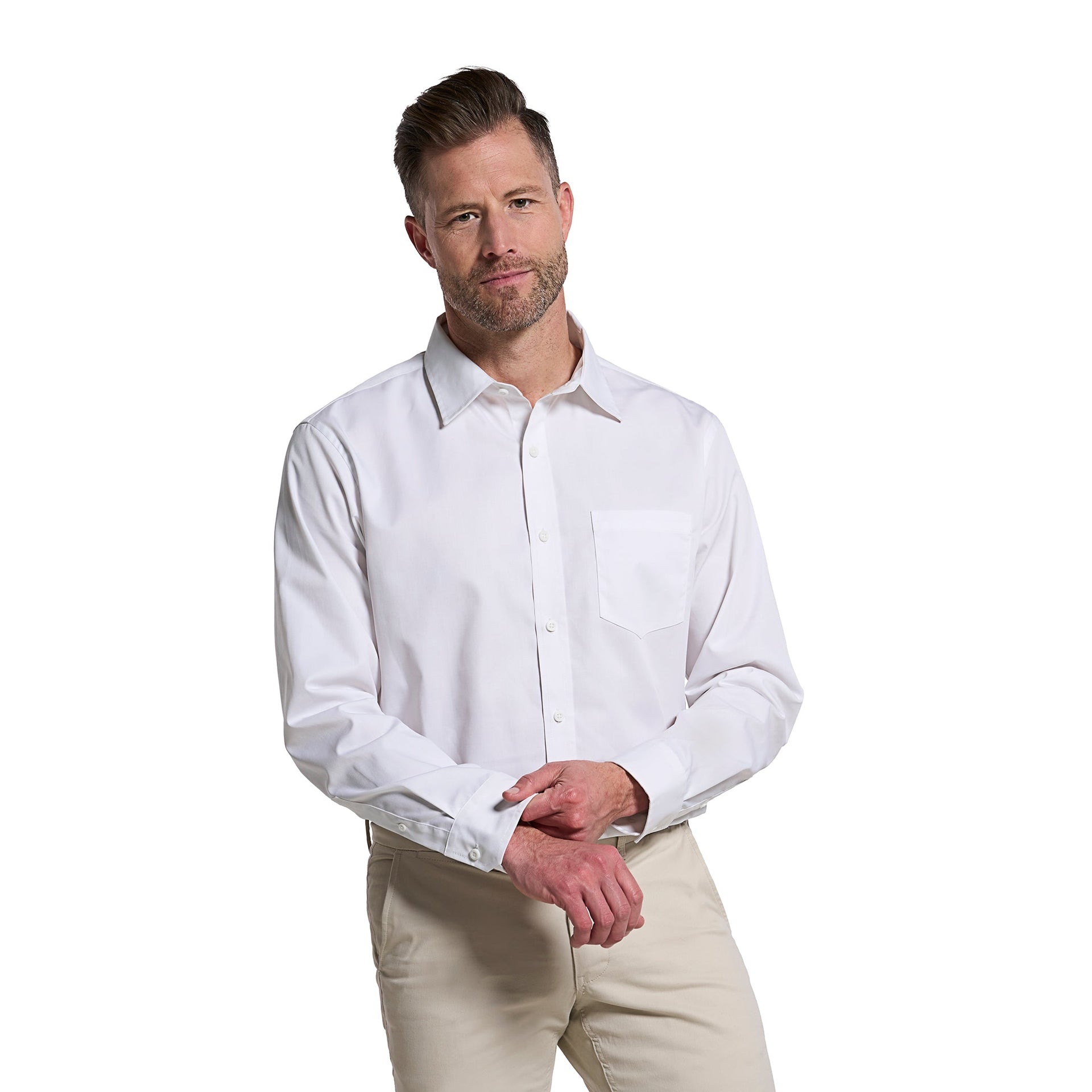 S04600 - Camden - Men's Poly-Cotton Twill Long Sleeve Easy-Care Shirt 4600 __label:END AUG __label:NEW D610 long sleeve woven S04600 S4600 woven shirt