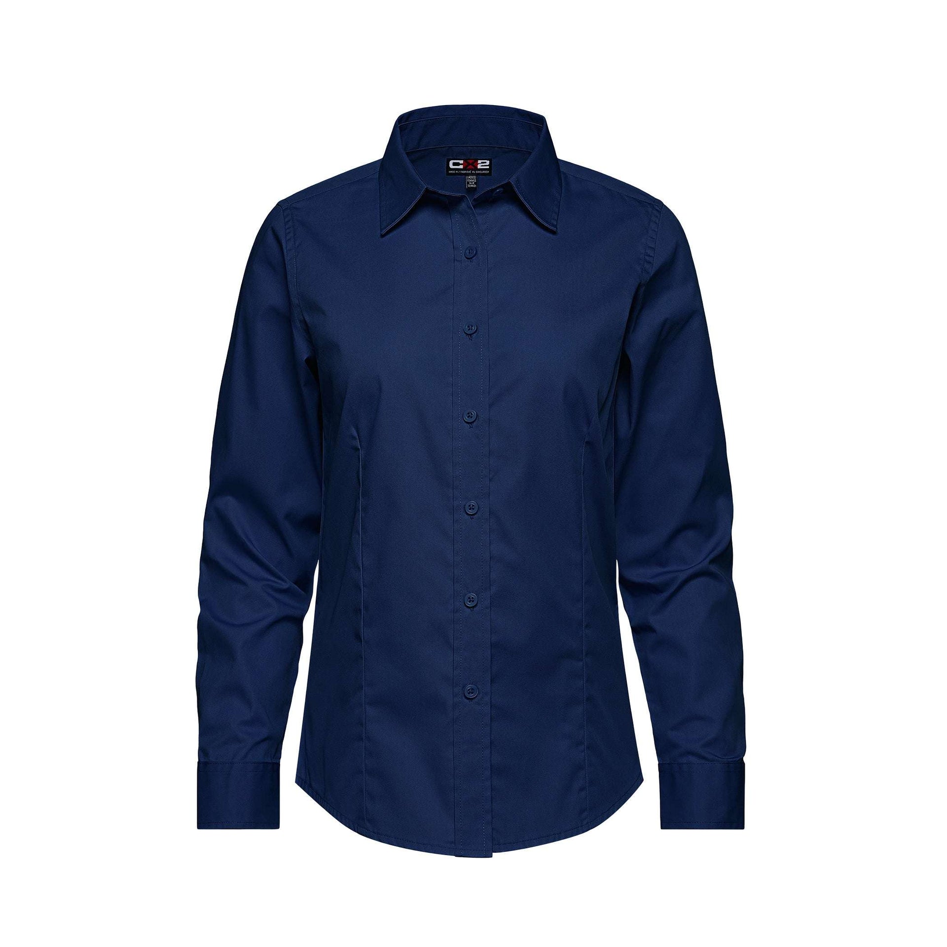 S04601 - Camden - Ladies Poly-Cotton Twill Long Sleeve Easy-Care Shirt Navy __label:END AUG __label:NEW