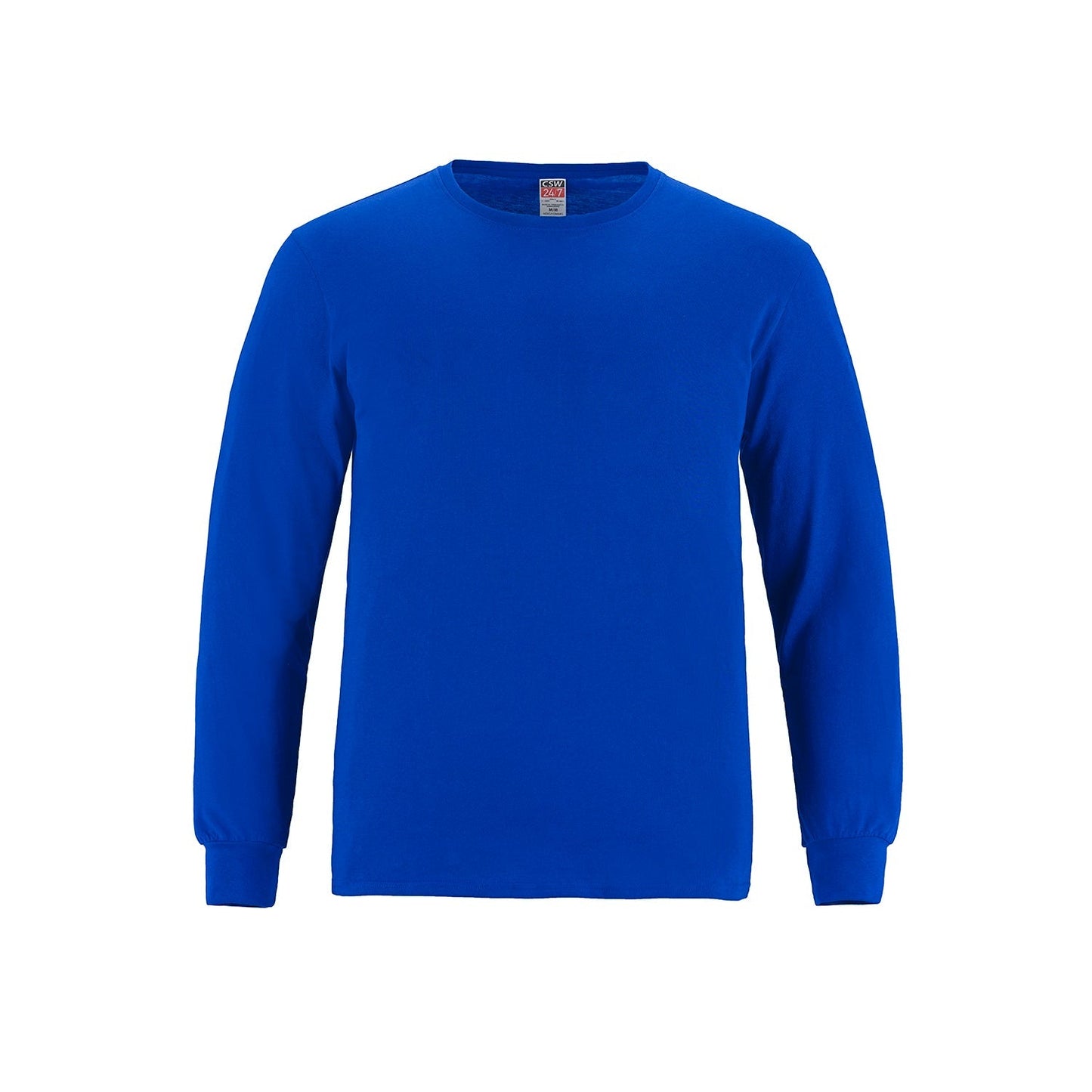 S05615 - Breeze - Adult RING SPUN Combed Cotton Long Sleeve Crewneck T-Shirt Royal Blue 100% Ring Spun Cotton 5615 __label: NEW adult CSW24/7 mens