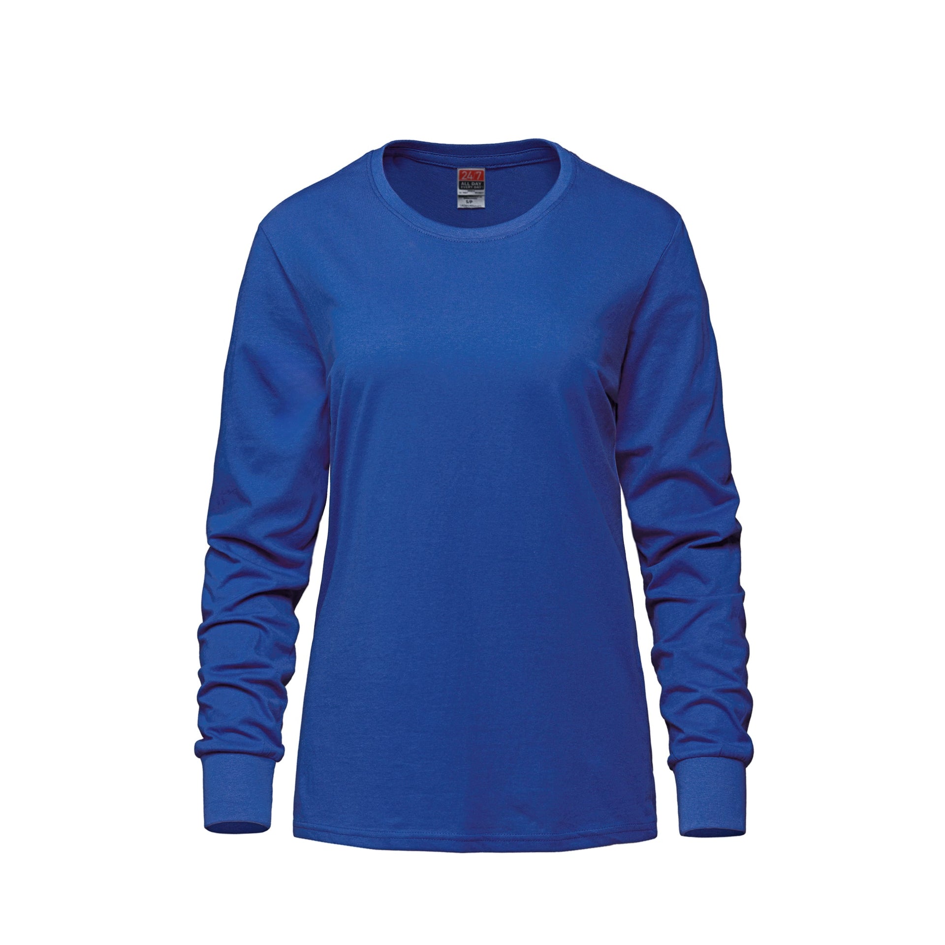 S05616 - Breeze - Ladies RING SPUN Combed Cotton Long Sleeve Crewneck T-Shirt Royal Blue 5616 CSW24/7 Ladies longsleeve Women