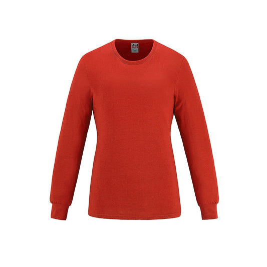 S05616 - Breeze - Ladies RING SPUN Combed Cotton Long Sleeve Crewneck T-Shirt Red 100% Ring Spun Cotton 5616 __label: NEW CSW24/7 Ladies Women