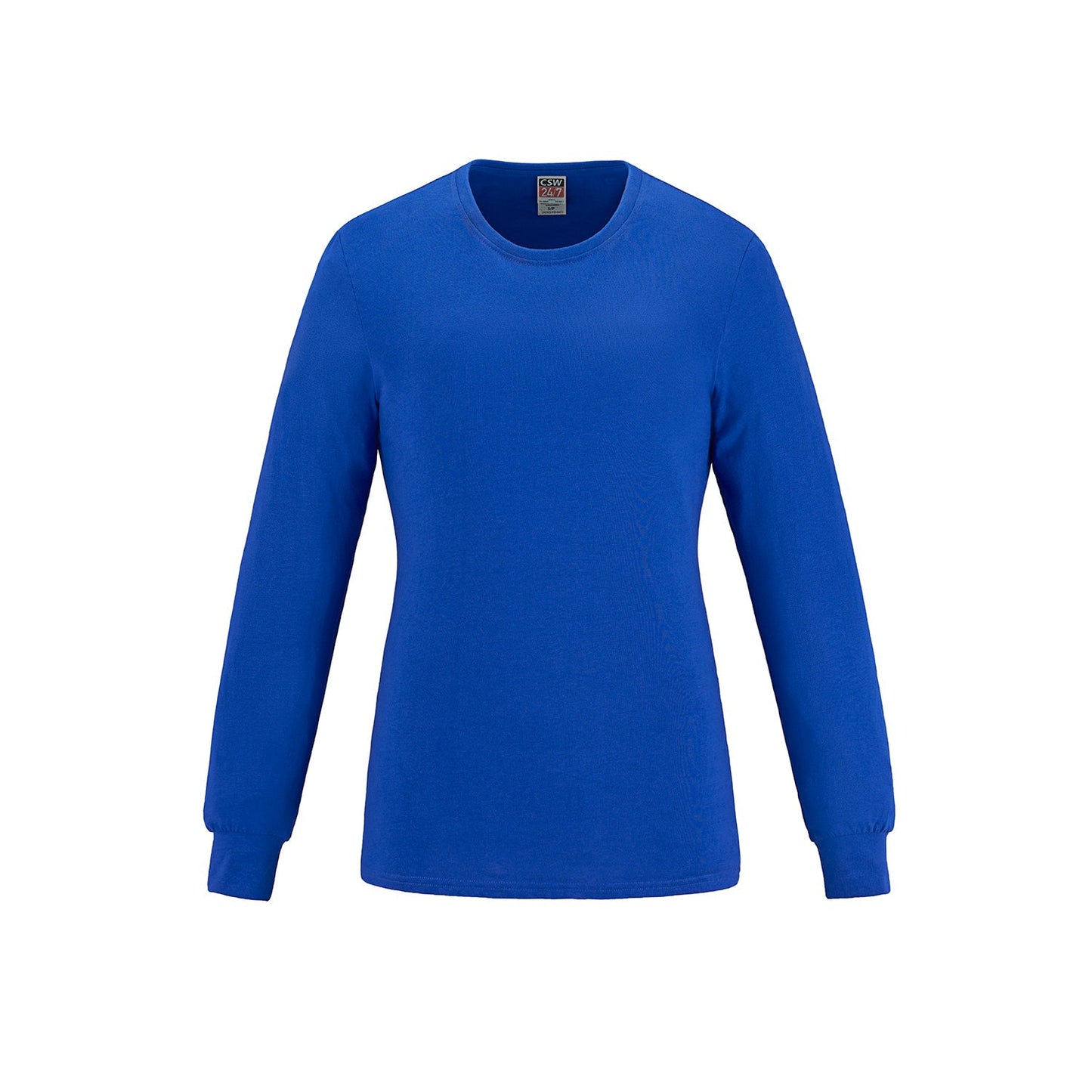 S05616 - Breeze - Ladies RING SPUN Combed Cotton Long Sleeve Crewneck T-Shirt Royal Blue 100% Ring Spun Cotton 5616 __label: NEW CSW24/7 Ladies Women