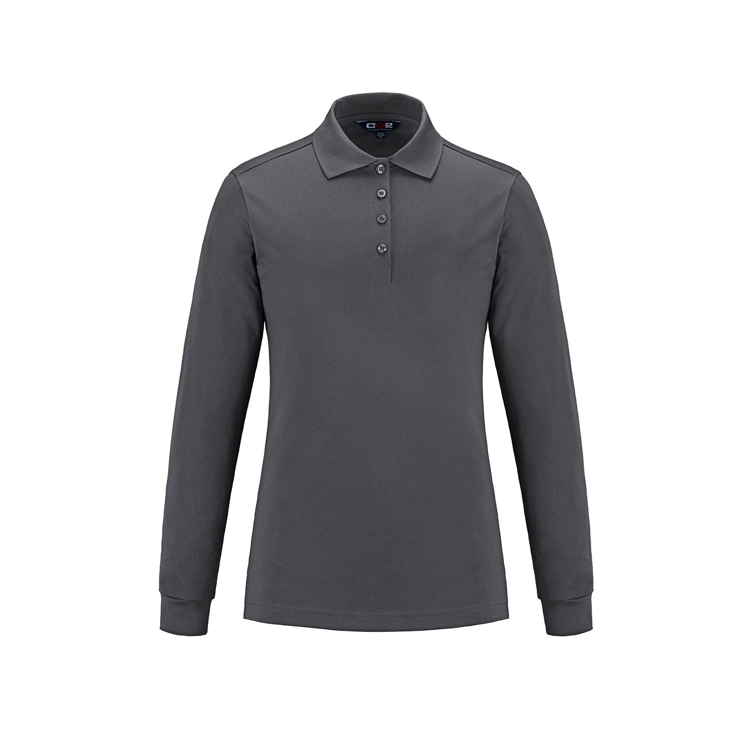 S05738 - Birdie - Ladies Long Sleeve Pique Mesh Polo Steel Grey 5738 Ladies team Women