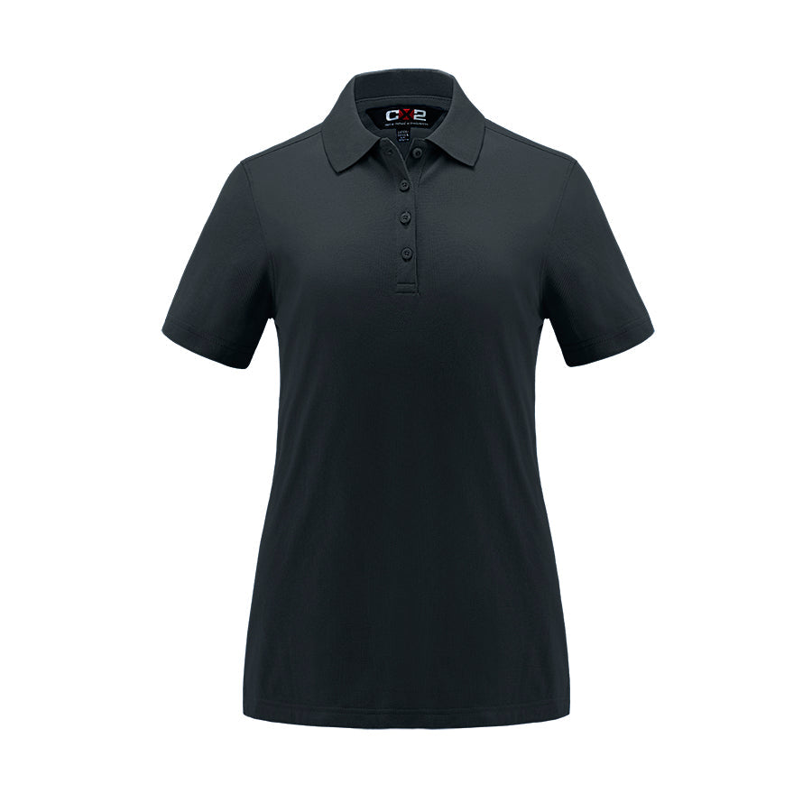 S05786 - Elite - Ladies Cotton/Poly/Spandex Polo Black 5786 __label: NEW cotton polo L400