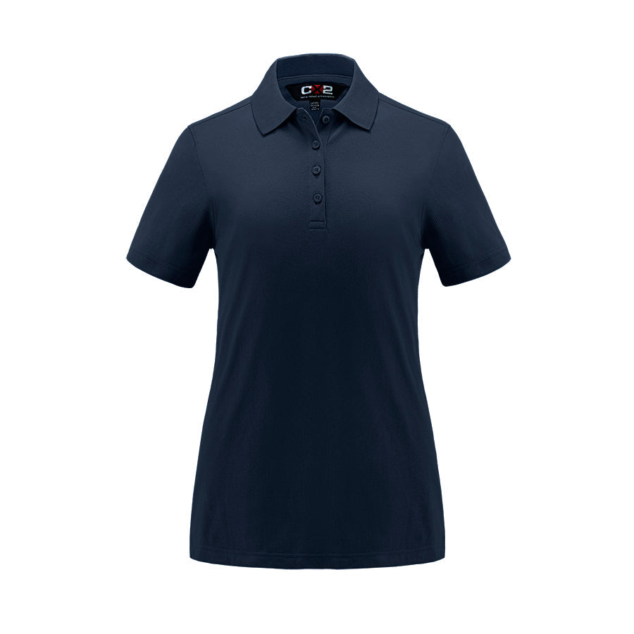 S05786 - Elite - Ladies Cotton/Poly/Spandex Polo Navy 5786 __label: NEW cotton polo L400